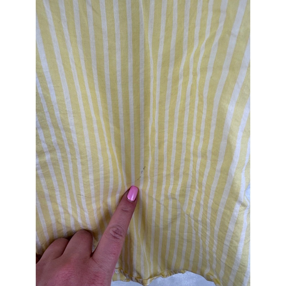 LAFAYETTE 148 Justice Yellow‎ White Stripe Short Sleeve Button Down Shirt X - Picture 3 of 12